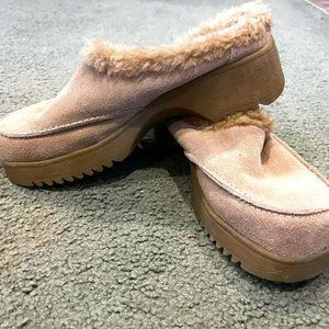 Lower East Side Tan Suede Mules Size 6.5 US